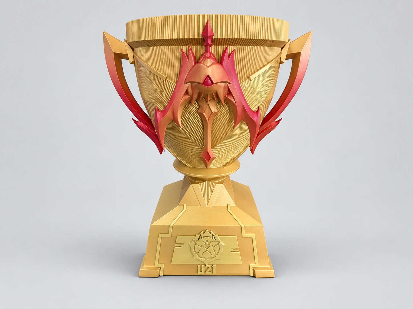 Flame-form presentation cup — AI-refined image